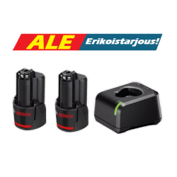 Bosch Akkupaketti | 2 akkua ja laturi | GBA 12V 2.0Ah + GAL 12V-20 Professional
