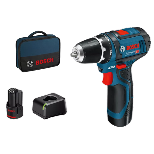 Bosch Akkuporakone / ruuvinväännin | 12V | GSR 12V-15 PROFESSIONAL | 2 akkua ja laturi + Laukku