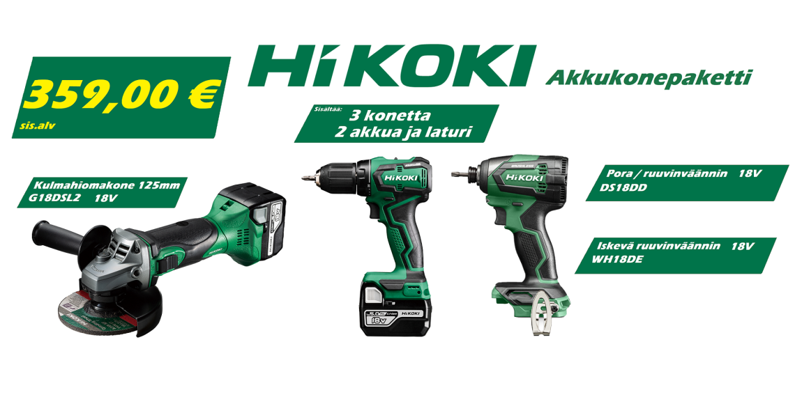 Hikoki uus konepaketti