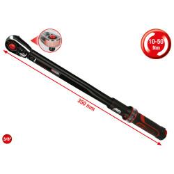 KsTools | Momenttiavain 3/8" | Vaihtoräikkäpäällä ja suunnanvaihdolla | 10 - 50 Nm